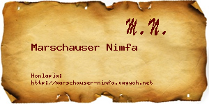 Marschauser Nimfa névjegykártya